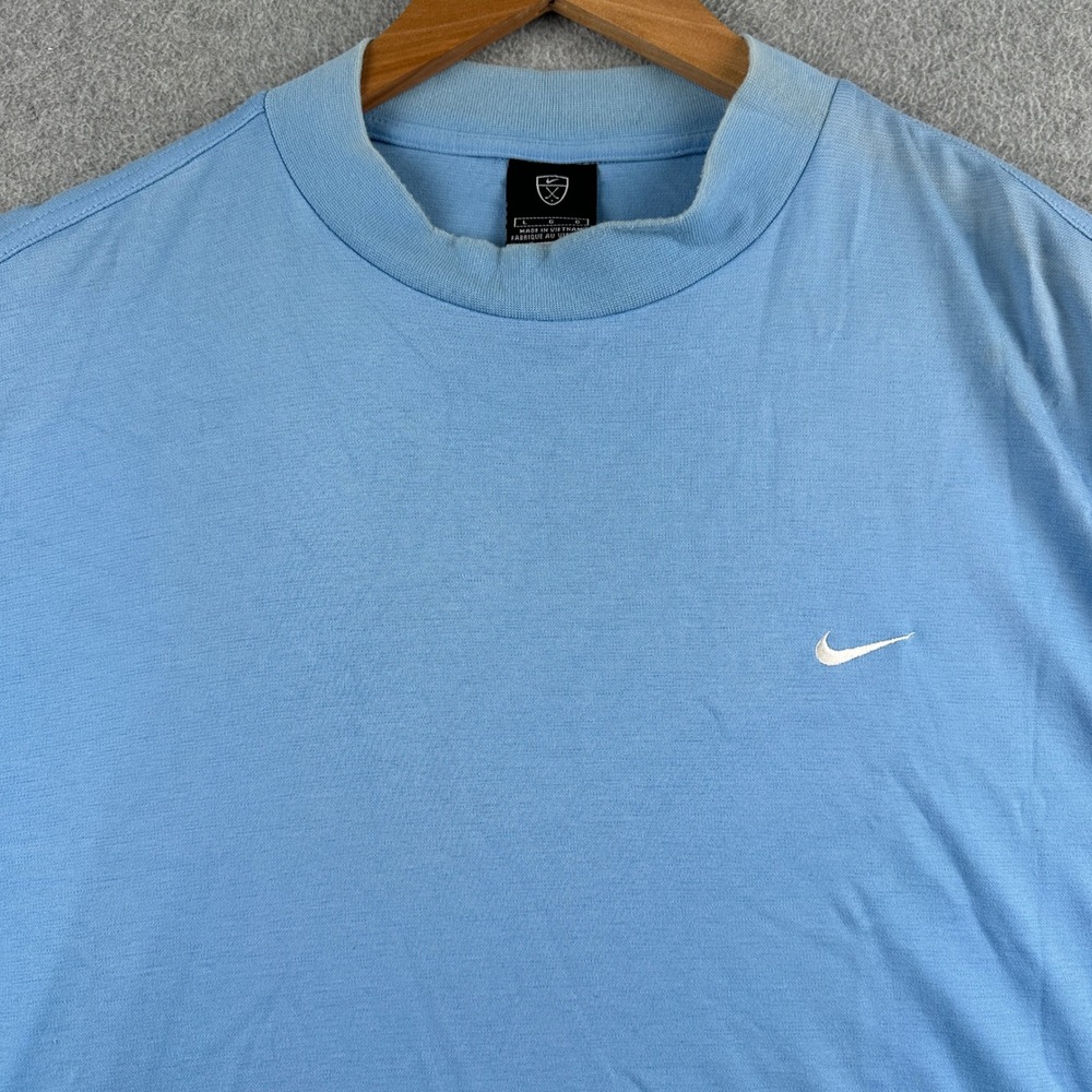 Wisconsin River Nike Shirt Mens Large Blue Golf Sport Mock Neck Golf Club